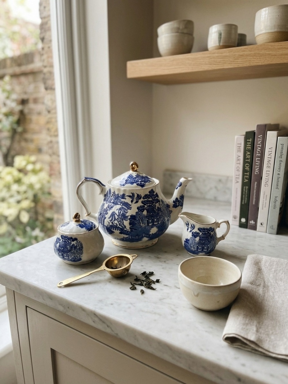 Vintage Sadler Blue Willow Musical Teapot Set Made in England Rare Find - Picture 3 of 8